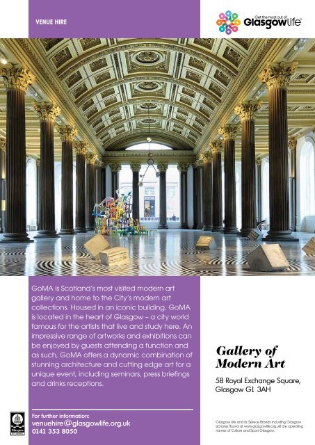 Gallery of Modern Art Venue Hire Leaflet Download - Glasgow Life