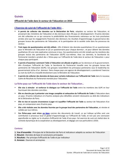 Guinée - Global Partnership for Education
