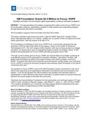 GM Foundation Grants $2.5 Million to Focus: HOPE - General Motors