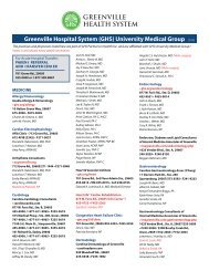 complete list of of all UMG doctors, primary - Greenville Hospital ...