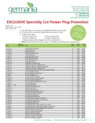 EXCLUSIVE Specialty Cut Flower Plug Promotion - Germania Seed ...