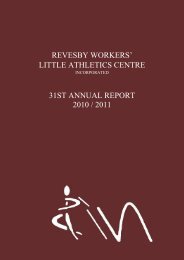 Annual Report 2010/11 - Revesby Workers Little Athletics Centre