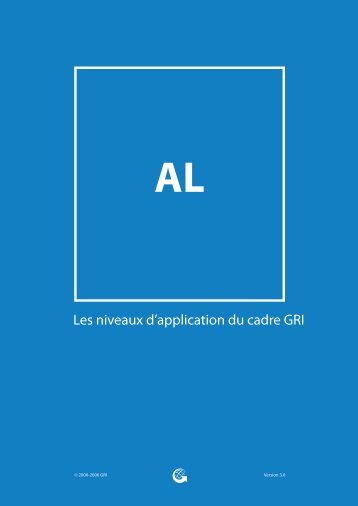 niveaux d'application du cadre GRI - Global Reporting Initiative