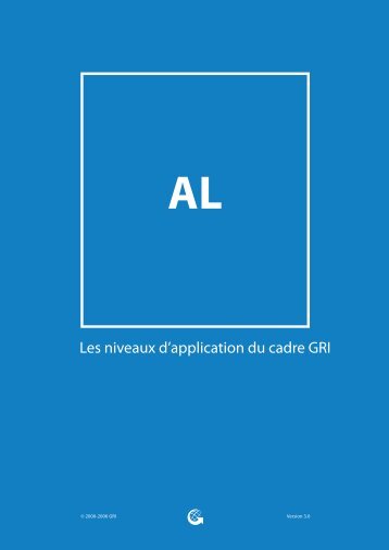 niveaux d'application du cadre GRI - Global Reporting Initiative