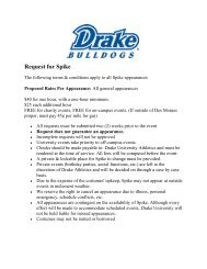 Appearances By Spike - Drake Bulldog Athletic Department