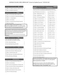 GEORGIA COLLEGE CORE CURRICULUM * Center for Student