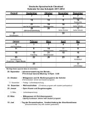 Schuljahr Kalender - German Language School Cleveland