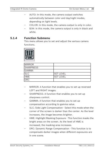 Integrated IR Dome Camera