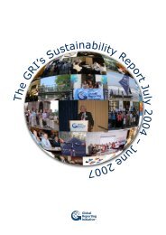 2004-2007 Sustainability Report - Global Reporting Initiative