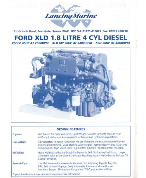 Ford engine spec "marine" - Giordano Benicchi