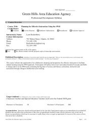 Course Syllabus - Green Hills AEA