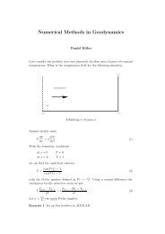 Numerical Methods in Geodynamics