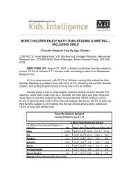 more children enjoy math than reading & writing - GfK MRI