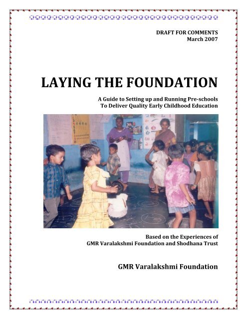 LAYING THE FOUNDATION - GMR