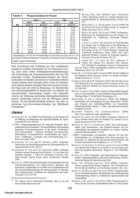 Zahlungsbereitschaften für Frischmilch aus der Region - German ...