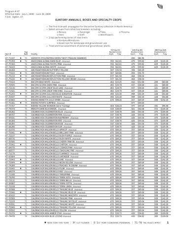 1 suntory annuals, roses and specialty crops - Germania Seed ...