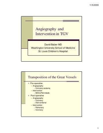 Angiography and Intervention in TGV