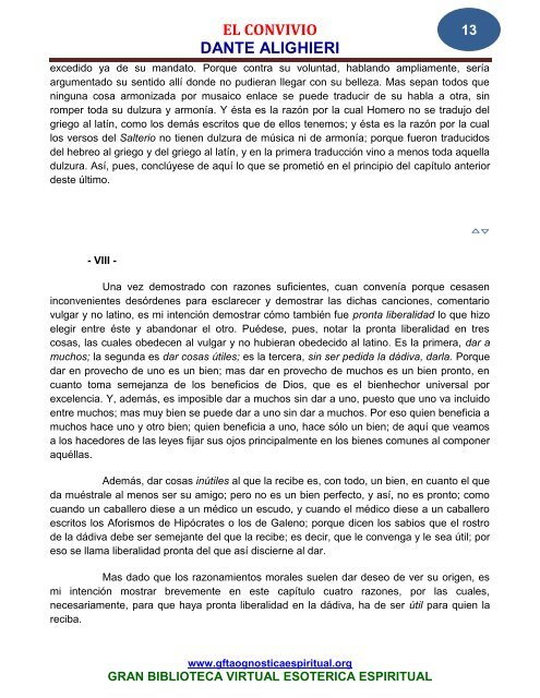 el convivio dante alighieri - Gran Fratervidad Tao Gnóstica Espiritual