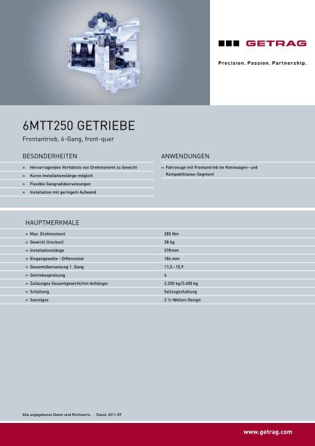 6MTT250 GeTriebe - Getrag