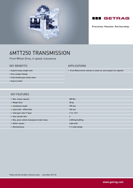 6MTT250 GeTriebe - Getrag