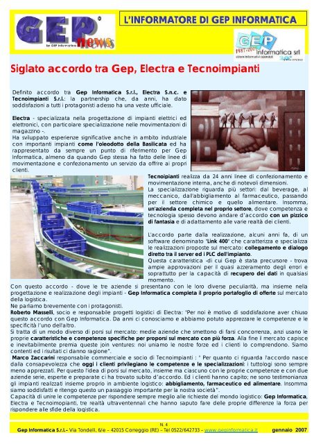 GEP NEWS GEN 2007 - GEP Informatica Srl