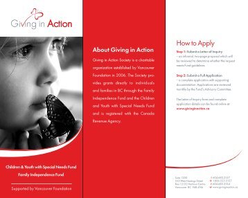 How to Apply - The Giving in Action Society