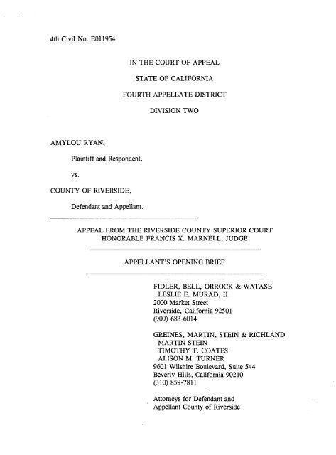 Amylou R. v. County of Riverside Appellant's Opening Brief