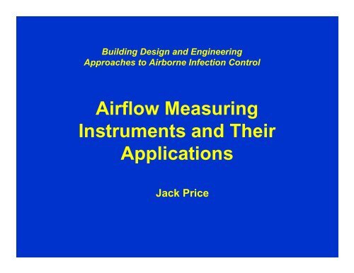 Airflow Measuring Instruments and Their Applications - GHDonline