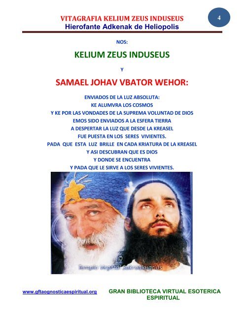 KELIUM ZEUS INDUSEUS - Gran Fratervidad Tao Gnóstica Espiritual