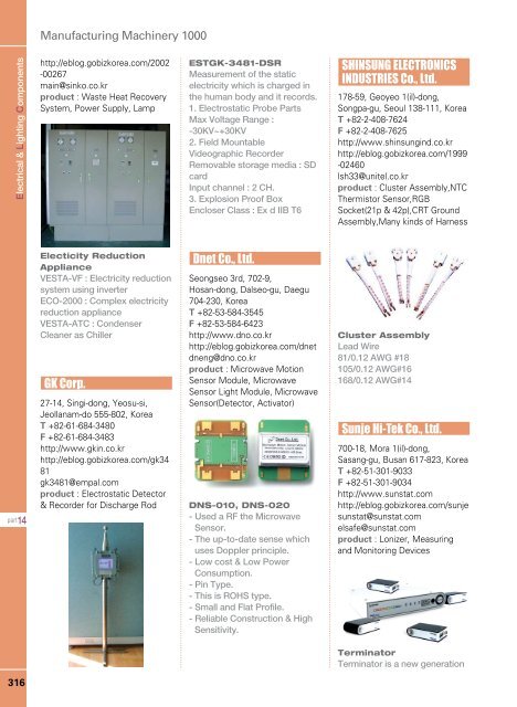 Electrical & Lighting Components - Gobizkorea