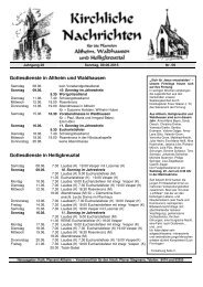 Gottesdienste in Altheim und Waldhausen Gottesdienste in ...