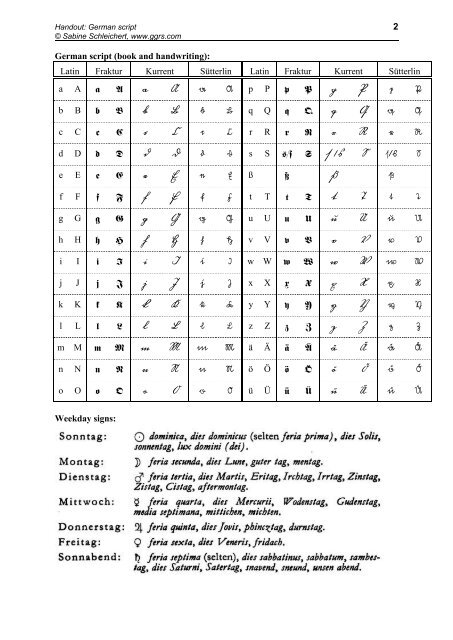 Handout German