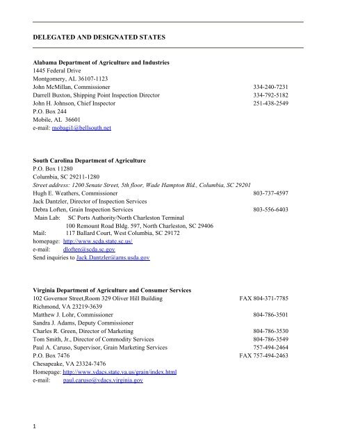 Official Agency Directory - Grain Inspection, Packers & Stockyards ...