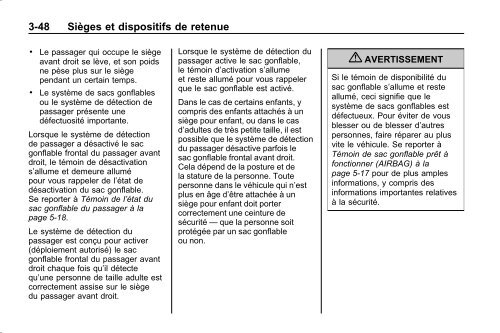 avertissement - GM Canada