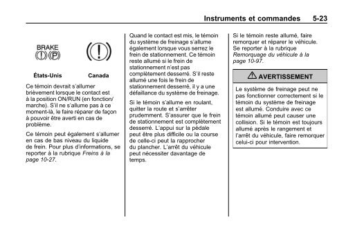 avertissement - GM Canada