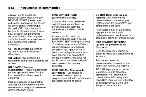 avertissement - GM Canada