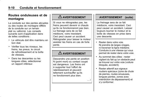 avertissement - GM Canada