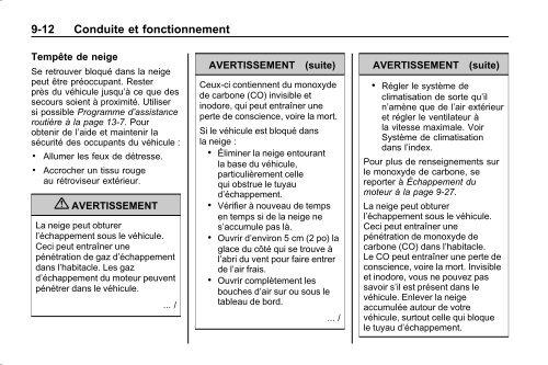 avertissement - GM Canada