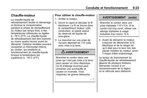 avertissement - GM Canada