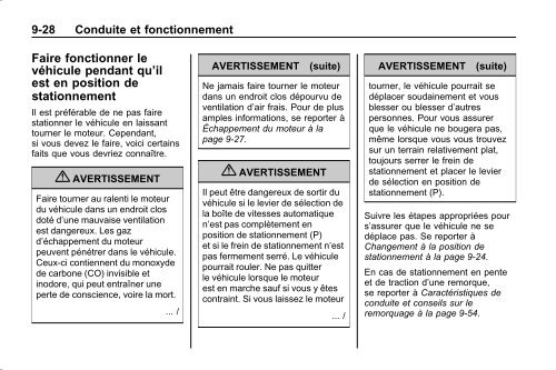 avertissement - GM Canada