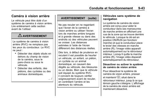 avertissement - GM Canada