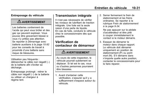 avertissement - GM Canada