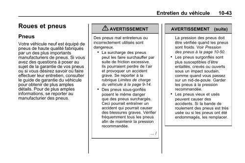 avertissement - GM Canada