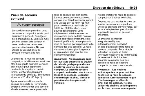 avertissement - GM Canada