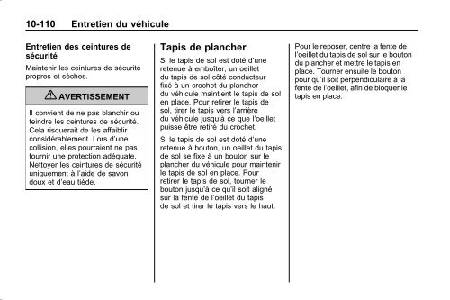 avertissement - GM Canada