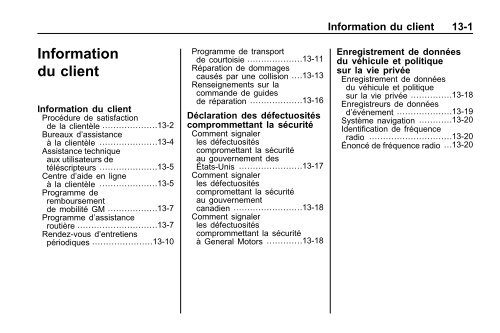 avertissement - GM Canada