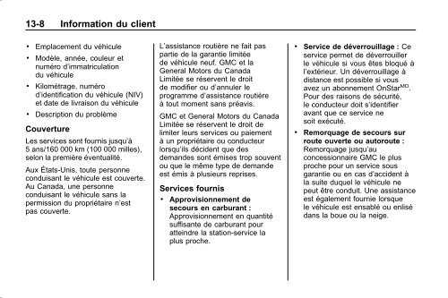 avertissement - GM Canada