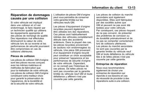 avertissement - GM Canada