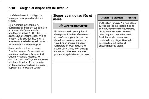 avertissement - GM Canada