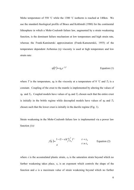 Effects of Initial Weakness on Rift Architecture - School of Geosciences